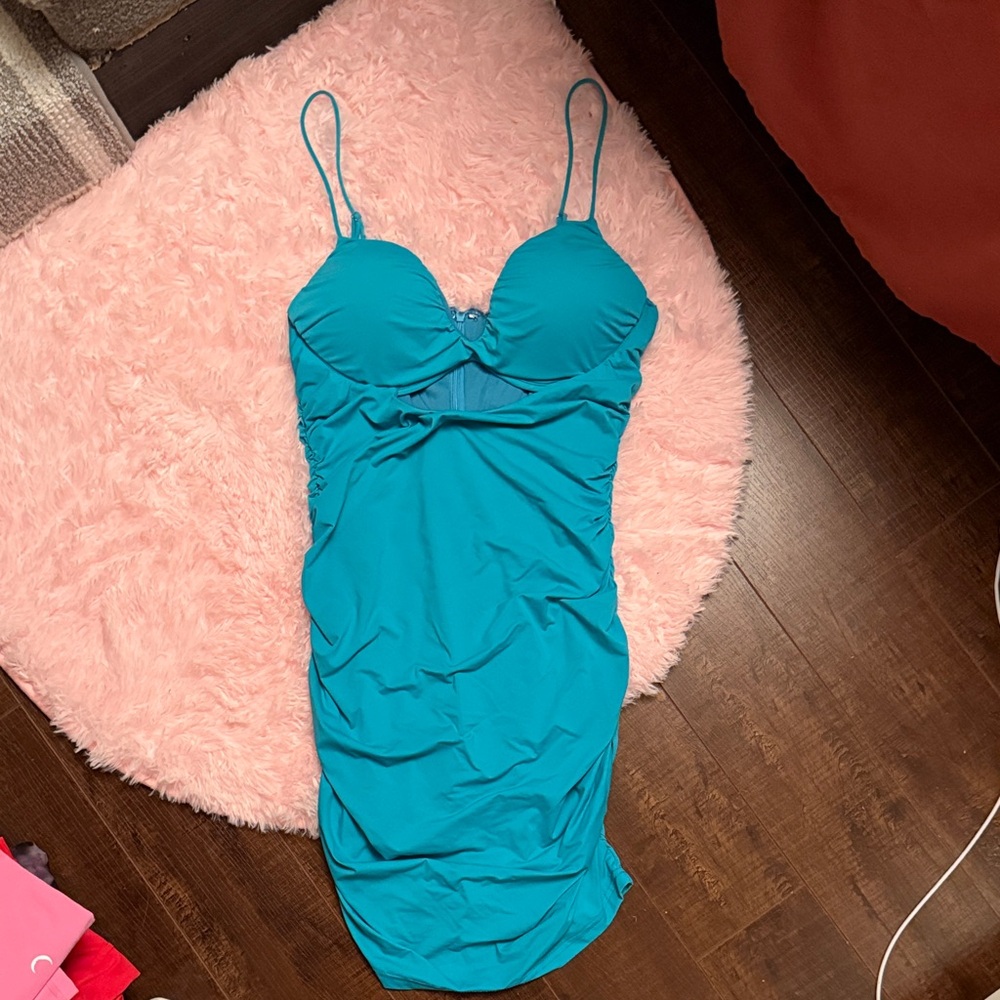 Fashion Nova Turquoise Mini Dress - NEW - Large